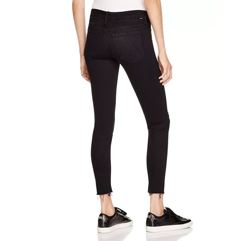 Mother Black Guilty As Sin Women's Looker Ankle Fray Jeans US 25 - Picture 2 of 9